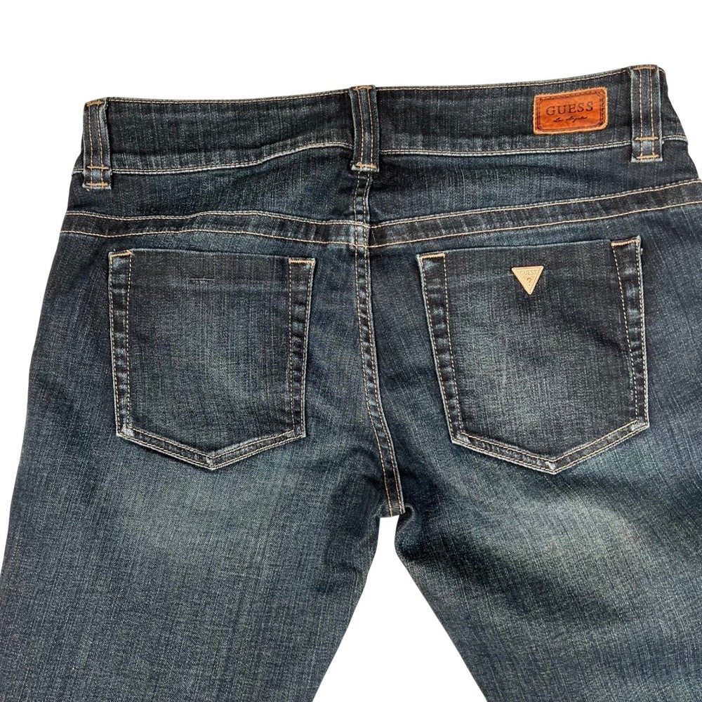 Guess Daredevil Bootcut Jeans Dark Wash Low Rise Denim Blue